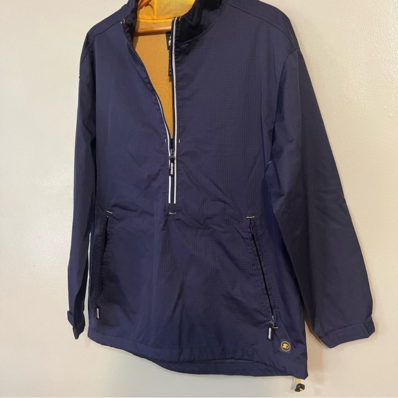Vintage Starter Men’s 2/4 Zip Windbreaker Hoodie Jacket Blue M NWT - Picture 4 of 13